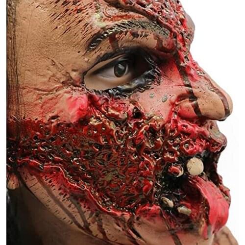 Bloody Woman Ghost Mask Long Hair Ghost Doctor Nurse Scary Props Ghost Face Cover Halloween Haunted Long Hair Dress Up Prop