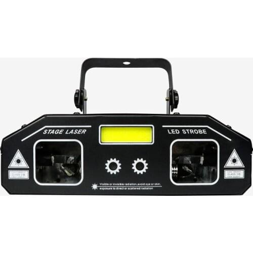 MBVKA 3 IN 1 DJ Disco Laser Beam Scanner Patterns Star Strobe Light Projector Party Holiday Bar Dance Stage Lighting Effect