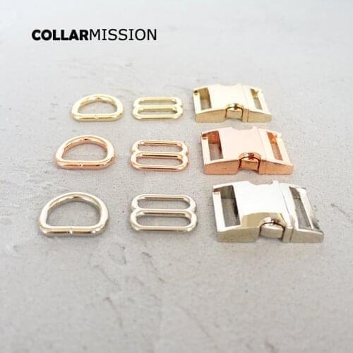 100pcs/lot 20mm Metal (metal buckle+ adjust buckle+ D ring) For Backpack Bag Webbing Cat Dog Collar DIY Accessory 3 kind