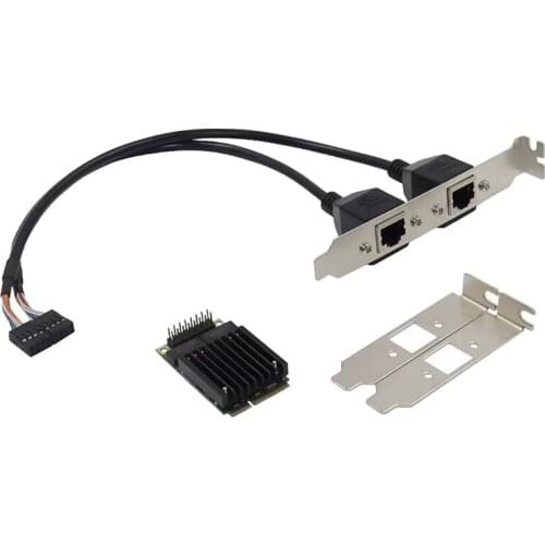 MINI PCIE Gigabit Network Card for 82583 MINI PCIe 1000M RJ45 Dual-Port Ethernet Server Network Card for PC