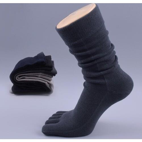 Mens Ankle Socks Top Quality Spring Autumn Casual Cotton Five Toes Socks Breathable For Five Finger Shoes Black Gray Navy
