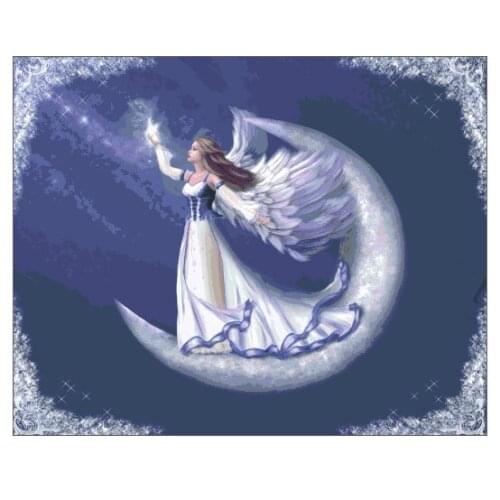 Catch a Falling Star Cross Stitch Kits Moon fairy Art Crafts Top Quality Embroidery Needlework DIY 14CT Unprinted Decor Handmade
