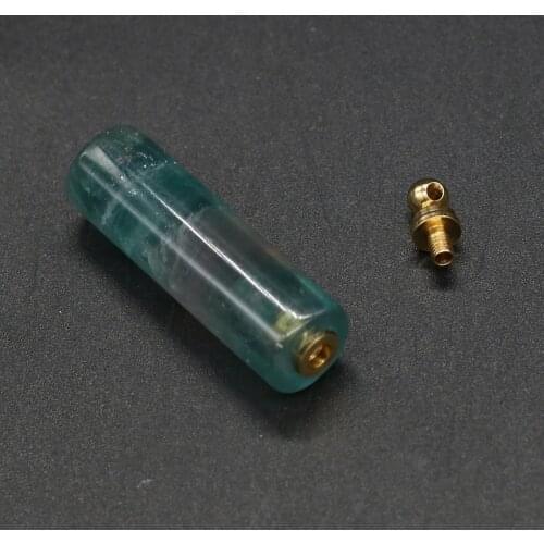 Natural Stone Perfume Bottle Pendant Exquisite Cylindrical Fluorite For Jewelry Making Charms DIY Necklace Accessory