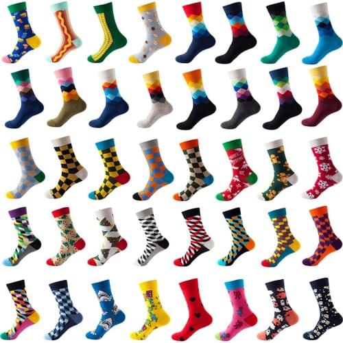 1Pairs Fashion Hip Hop Man Woman Socks Cotton Classic Style Christmas Socks Fashion Harajuku Socks Female Happy Socks EU 35-43