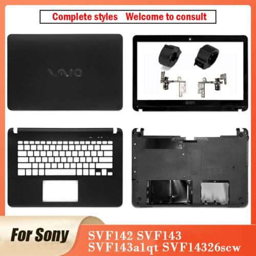 NEW For Sony SVF142 SVF143 SVF14326SC SVF143A1QT Laptop LCD Back Cover/Front Bezel/Plamrest/Bottom Case/Hinges No Touch Black
