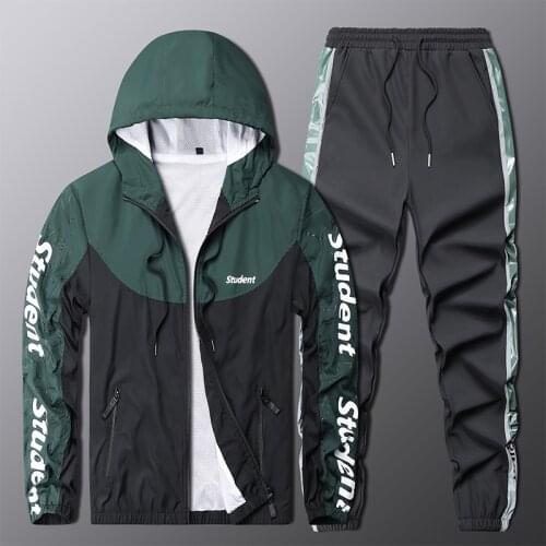 Gym Clothes Men Mens Sweater Sports Running Set Trend Clothes Hooded Velvet Thick Two-piece Sportswear 2021 Workout Clothes