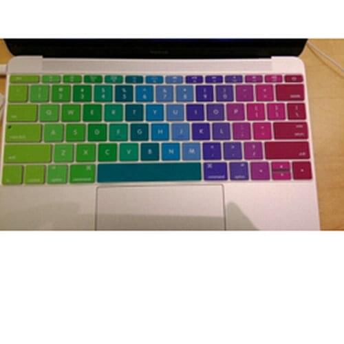 Rainbow Silicone Laptop keyboard Skin Protector Cover Protective Film Guard for Apple Macbook Mac retina 12" 12 Inch US Layout