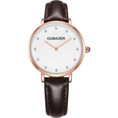 Reloj mujer OUBAOER Simple Business Quartz Lady Wristwatch Elegant Rhinestone Women Watch Clock Relogio Feminino Montre Femme