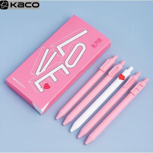 Kaco LOVE Gel Pen 0.5MM Letter Press Sign Pens Kacogreen Black Blue Red Refil Romantic Creative Stationery for Office Students