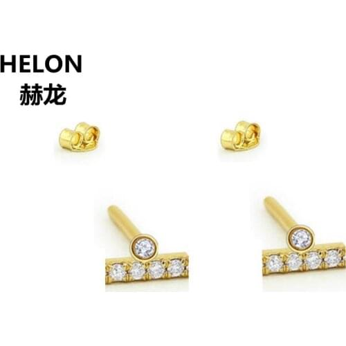 Solid 14k Yellow Gold Natural Diamonds Stud Earrings Anniversary Engagement Wedding Women Earrings Fine Jewelry