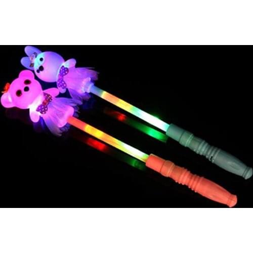 Unicorn party Glow Stick LED Little Bear Stick led toys birthday party supplies Cartoon Flashing Glow Stick party decorations