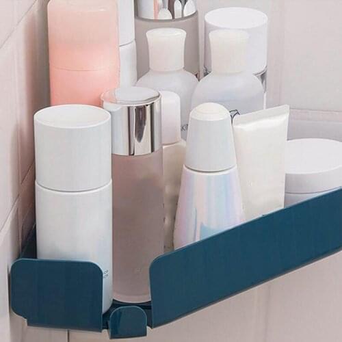 Bathroom Kitchen Triangular Shower Caddy Shelf Corner Bath Rack Storage Holder Organizer