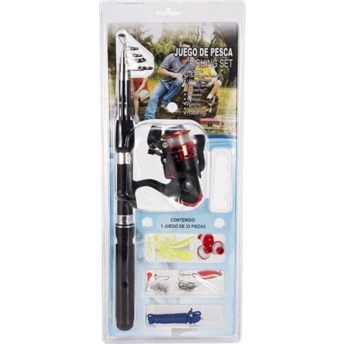 Outdoor Portable Telescopic Fishing Rod Combo Spinning Reel Set with Lure Jig Hook Swivel Screw Float