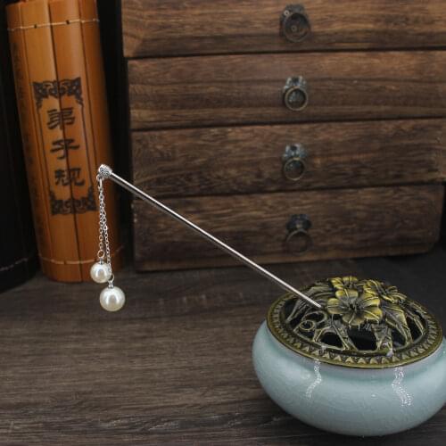 Simulated Pearl Metal Hair Sticks Simple Chinese Long Tassels Hair Clip Pins Barrettes Wedding Bridal Hair Styling Design Tools
