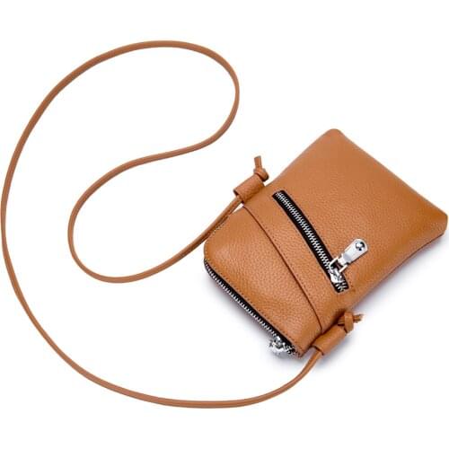 100% Genuine Leather Women Crossbody Bag Ladies Satchel Hanging Mobile Phone Bag Wallet Small Side Cross Body Bag For Women 2021