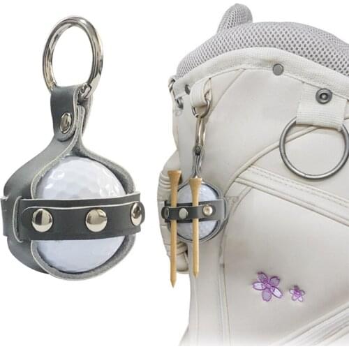 1 Pcs Mini Golf Ball Bag Small Waist Pack Pouch Faux Leather Portable Storage Container Hold 1 Balls and 2 Tees Waist Belt Clip