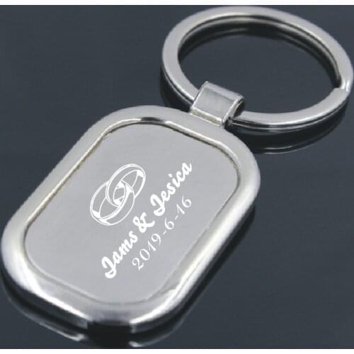 100set customized wedding gift favors for guest stainless steel keychain,car keychain custom with your wedding date and names