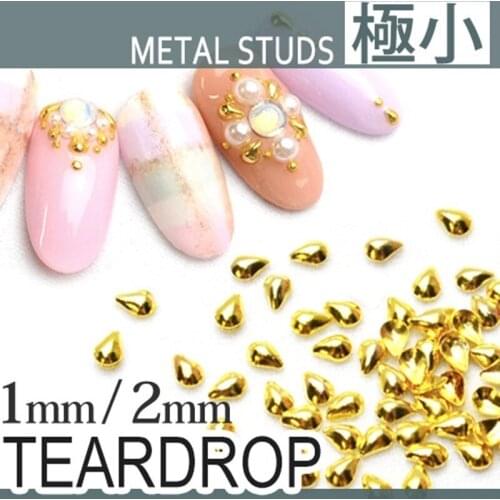 100Pcs/Lot 1*2mm 2*3mm Gold Silver Drop Rivets Studs Metal Alloy Nail Art Decorations 3D DIY Nail Stickers Jewelry Nail Charms