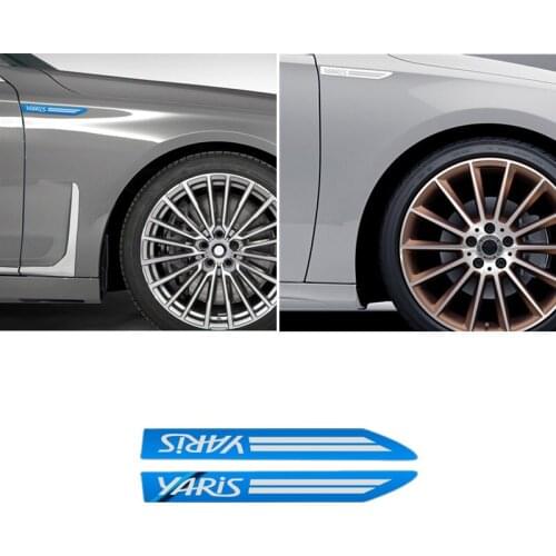 2PCS Stainless Steel Side Wing Badge Emblem Fender for Toyota yaris accessories car styling