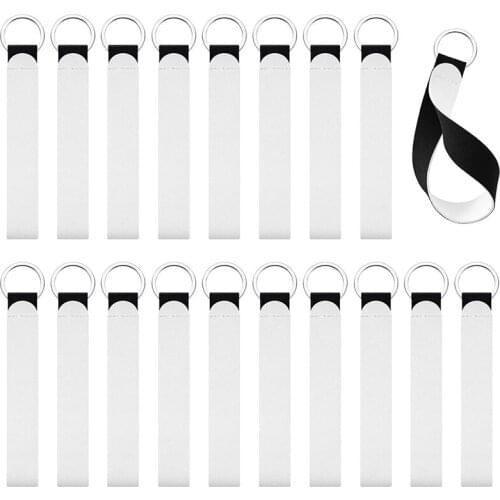 20 Pieces Sublimation Blank Neoprene Wristlet Lanyards Strap Neoprene Wristlet Keychain Wrist Lanyard Keychain Holder