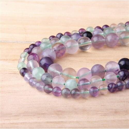 4 mm -12 mm Natural Fluorite Quartz Bead Purple Gem Stone Round Beaded Matte Beads For Jewelry Making DIY Bracelet Mala Necklace