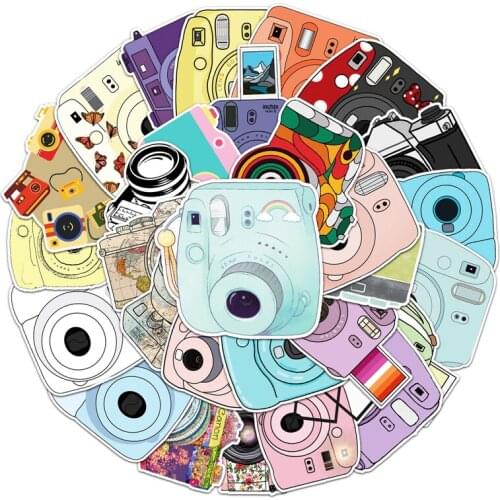 50pcs Camera Cartoon scrapbooking Stickers packs Waterproof Skateboard Suitcase Guitar Graffiti decals pasters Kid Toy