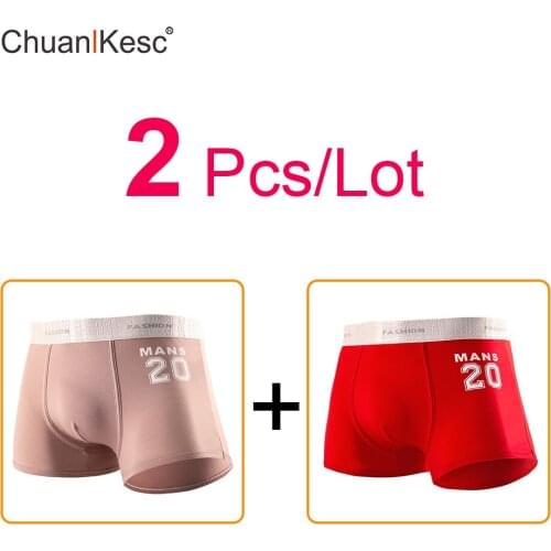 2 Pcs Pure Cotton Mens Boxers Personality Star Digital Underwear Fashion New Sexy Comfortable Basketball Running Sports Shorts