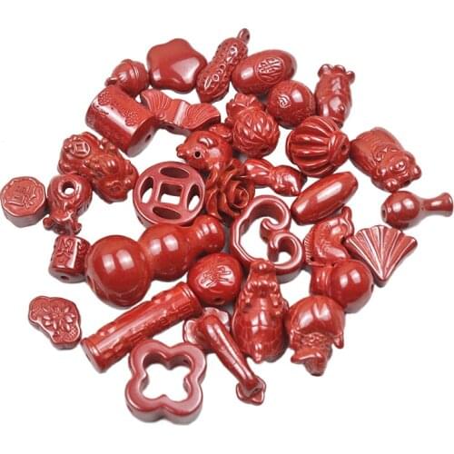 1 Piece 90% Content Cinnabar Small Pendant Accessories DIY Accessories Aor Fewelry Making Cinnabar Loose Beads Charms Necklace