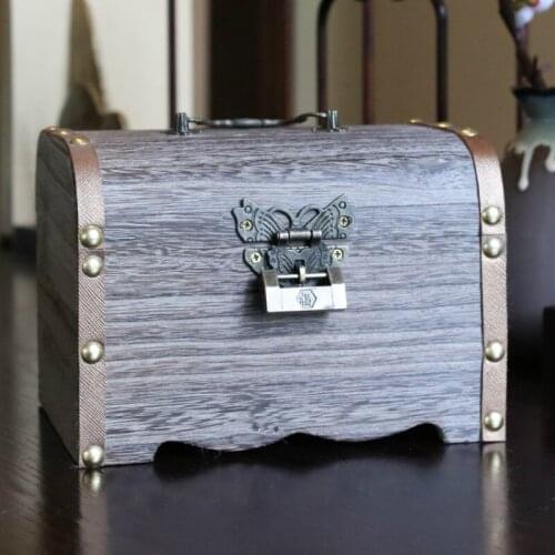 Moneybox Wood Save Money Box Safe Cash Wooden Cute Piggy Bank for Adults Paper Money Salvadanaio Saving Box Atm Machine AD50PB