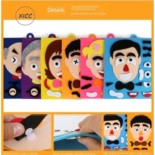 Non-woven Emotion Learn DIY Package Human Expression Change Felt Kids Early Teaching Toys Parents Children Cooperation Handmade