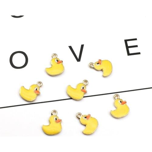 MRHUANG 10pcs/lot 12mm little Cut Duck Enamel Charms fit necklaces bracelet DIY Fashion Jewelry Accessories