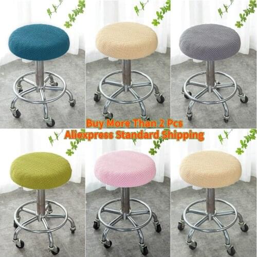 Polar Fleece Round Chair Cover Solid Colors Seat Cover Bar Stool Cover For Home Dentist Hair Salon Restaurant Banquet 2021 new