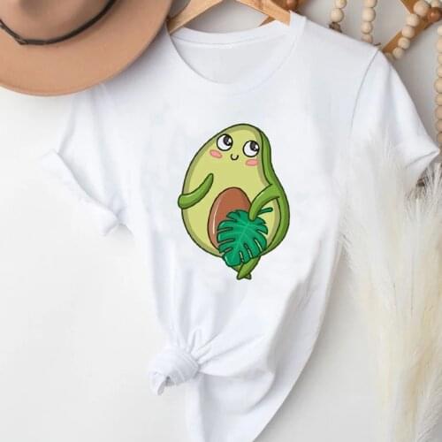 T-shirts Women Cartoon Fruit Avocado 90s Fashion Cute Spring Summer Clothes Graphic Tshirt Top Lady Print Female Tee T-Shirt