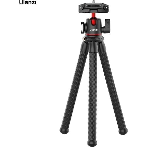 ULANZI MT-33 Flexible Mini Octopus Tripod Cold Shoe Mount Ball Head QR Plate Max. 2KG for Smartphone Camera Live Streaming Vlog