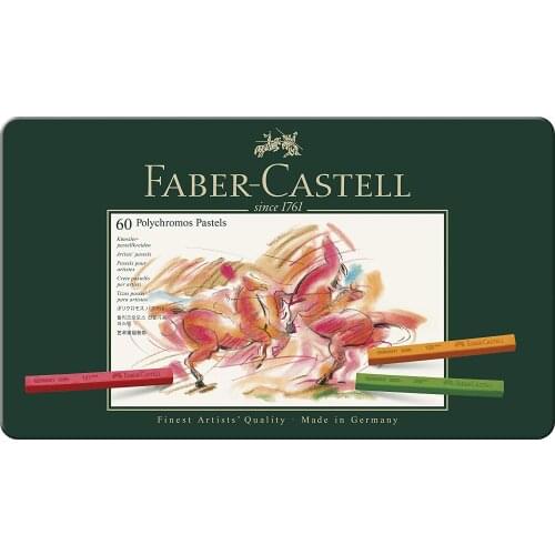 Faber-Castell Polychromos Artists Pastels Tin of 60 - High Level of Pigment, and Are Free From Oils and Wax