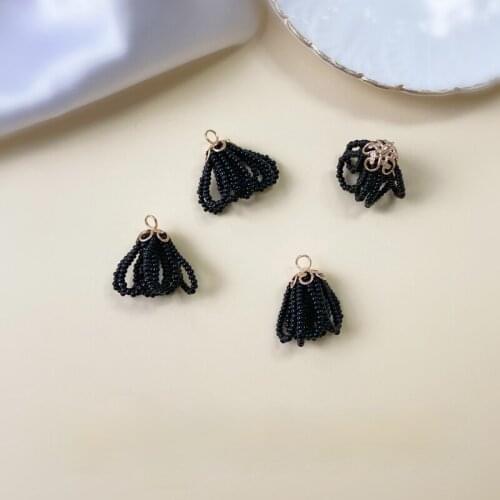 Exquisite and elegant handmade Czech glass beads tassel pendant accessories diy handmade earrings earrings material accessories