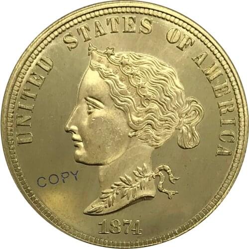 1874 United States Ten Dollar Gold Coin Brass Collectibles Copy Coin
