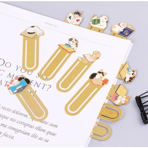 Creative Kawaii Cartoon Metal Bookmark School Office Supplies Student Gifts P9YA