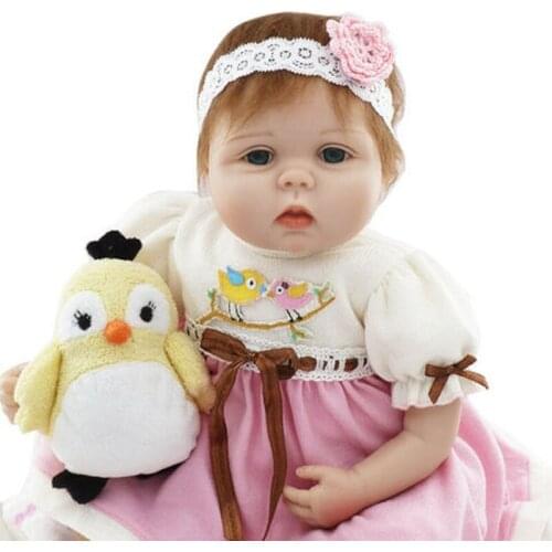 Reborn Baby Girl Silicone Vinyl Newborn Doll 22'' Handmade Realistic Collectable toys for children