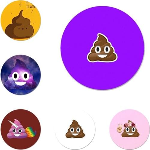 Poop Cartoon Art Pattern Icons Pins Badge Decoration Brooches Metal Badges For Clothes Backpack Decoration 58mm