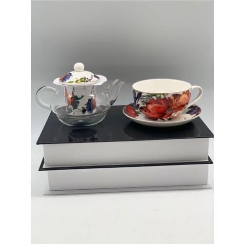 Flower Patterned Cup And Teapot Set
