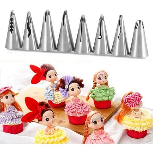 Doll skirt Metal Tips Sets Nozzles Icing Piping Fondant cake Decorating Tool Baking cupcake topper moldes para reposteria