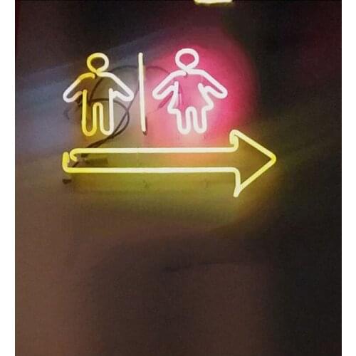 Neon Sign Toilet LOGO with arrow WINDOW OPEN club Lamp resterant light Hotel custom coffee Impact Attract light