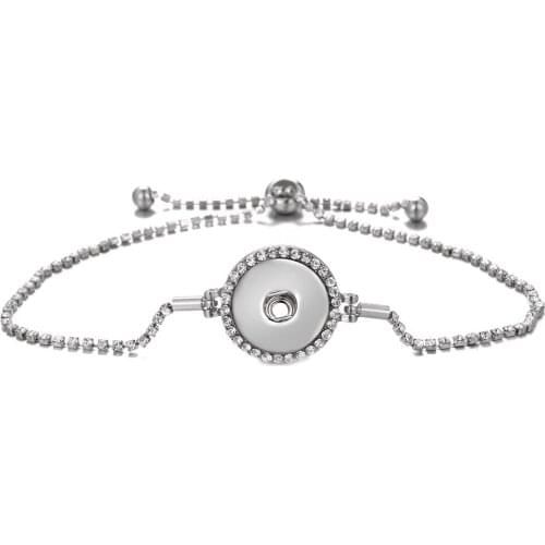 New Fashion Adjustable Chain Bracelets Metal Snap Bracelet Fit 18MM Snap Buttons DIY Snap Jewelry For Women