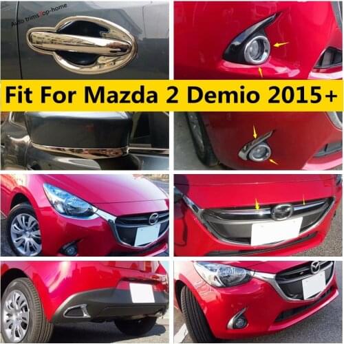Yimaautotrims Front Bumper Fog Lights Lamps / Door Rearview Mirror Rubbing Strip ABS Cover Trim For Mazda 2 Demio 2015 - 2019