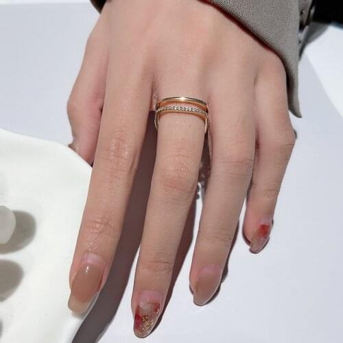 Retro Small Square Ring Female Niche Design High-End Index Finger Ring Light Luxury Exquisite Net Red Open Ring