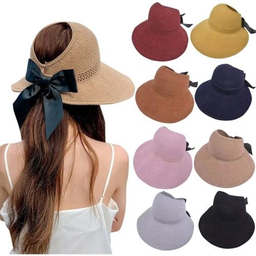Women Summer Cap Hot Sale High Quality Womens Sunshade Wide Brims Hat Outdoor Summer Sunscreen Beach Straw Hat For Dropshipping