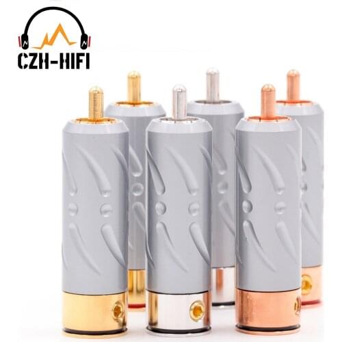 Viborg RCA Plug High End Pure Copper Male Audio Connector Signal Input Output RCA Terminal Amplifier CD Player TV Preamp DIY