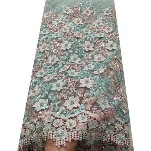 5 Yards African Net Lace Fabric Embroidered Nigerian Laces Fabric Bridal High Quality French Tulle Lace Fabric For Women Dress