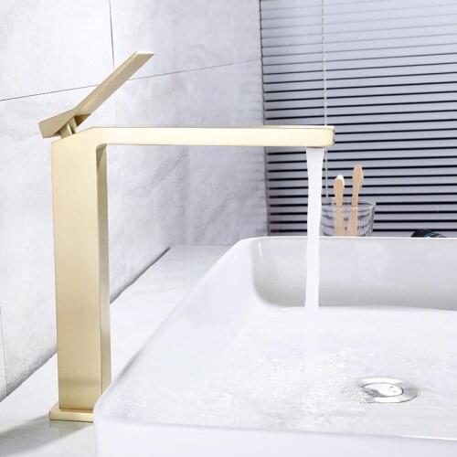 Bathroom Faucets Gold Tap Faucet Basin Mixer Taps Brushed Gold Wash Basin Faucets Brass Black Faucet Water Tap Sink Faucets